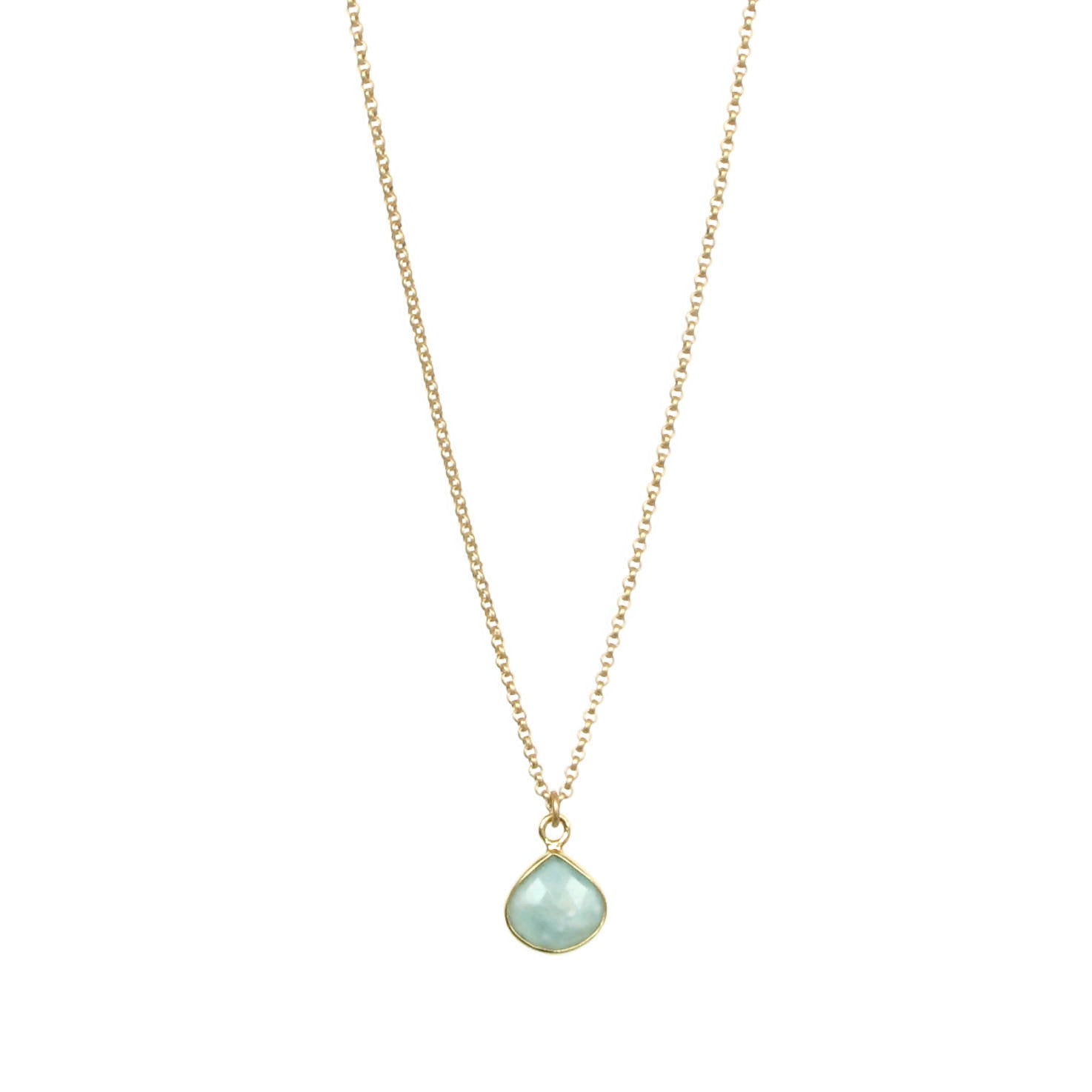 Bezel-wrapped Gemstone Necklace - Gold